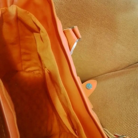 Basket Weaved Totebag 1960 S Orange Daisy Vintage Pz1 - Picture 8 of 8